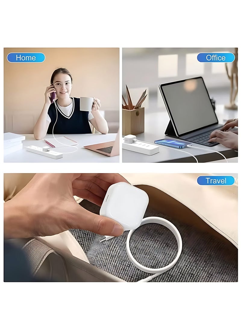 شاحن سريع 20 واط آيفون | محول شاحن سريع USB C مع كابل USB C إلى Lightning بطول 1 متر متوافق مع آيفون 14/14 برو/14 برو ماكس/13/12/SE2020/11/XR/XS ماكس/X/iPad - Image 5